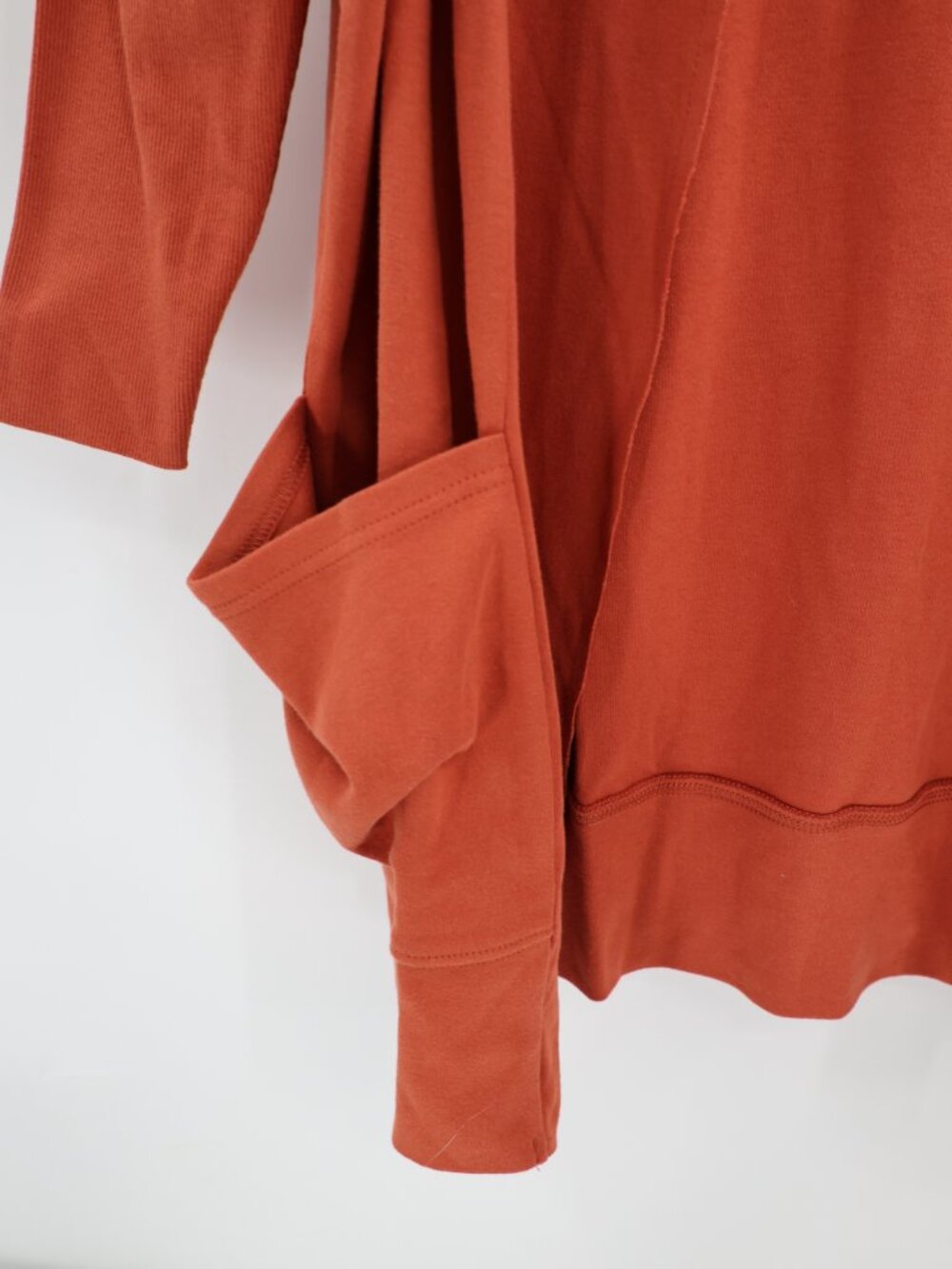 NWT Pact Cardigan Sweater Womens XS/S Organic Cotton Open Front Pockets Orange - Picture 2 of 10